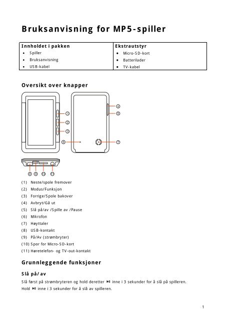 Bruksanvisning For Mp5 Spiller