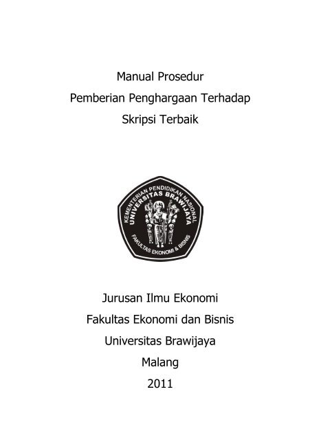 Manual Prosedur Skripsi Terbaik Feb Ub Universitas Brawijaya