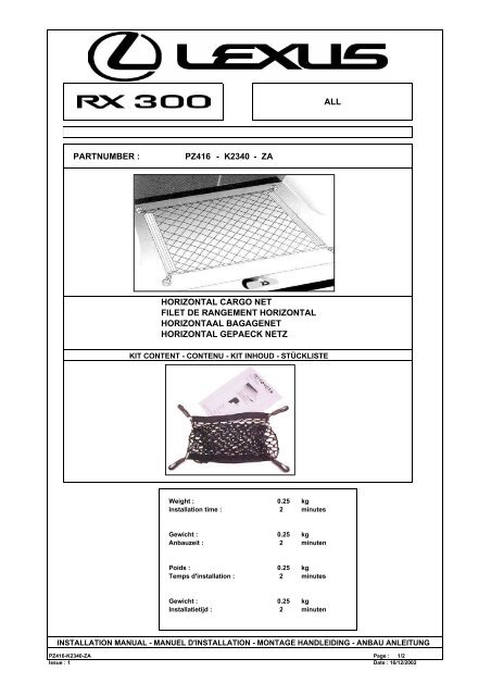 PARTNUMBER : PZ416 - K2340 - ZA  - Toyota-tech.eu