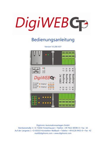 1 Die webbasierende Zeitschaltuhr - Digitronic GmbH
