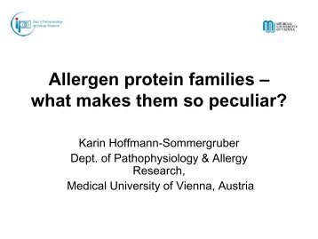 Allergen protein families – what makes them so peculiar?