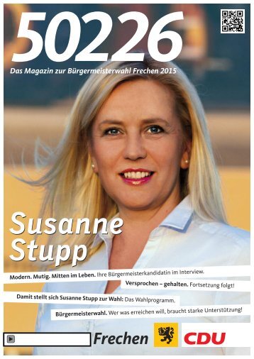 Buergermeisterkandidatin der Stadt Frechen Susanne Stupp