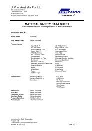 Unifrax Australia Pty Ltd MATERIAL SAFETY DATA SHEET