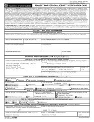 REQUEST FOR PERSONAL IDENTITY VERIFICATION CARD