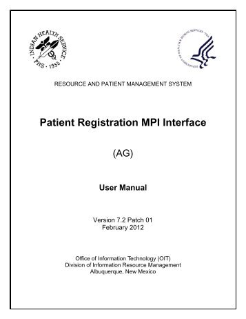 Patient Registration (MPI) Interface (AG) - Indian Health Service