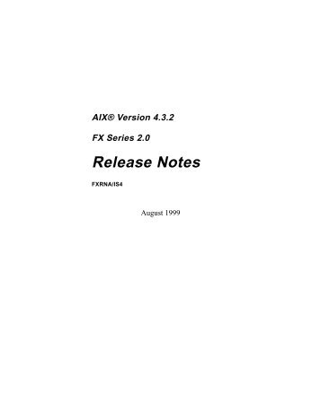 AIX Version 4.3.2 FX Series 2.0 Release - Ibm