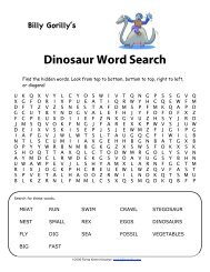 Dinosaur Word Search