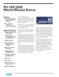 PCI 185/185E MASTER MESSAGE DISPLAY