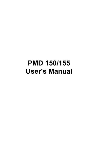 PMD 150/155 User's Manual