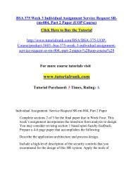 BSA 375 Week 3 Individual Assignment Service Request SR/ Tutorialrank