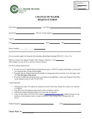 CHANGE OF MAJOR REQUEST FORM