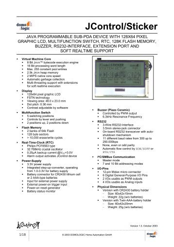 JControl/Sticker - DOMOLOGIC Home Automation GmbH