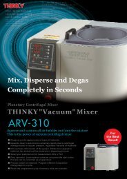 THINKY ARV-310 Vacuum Mixer Product Data Sheet - Intertronics