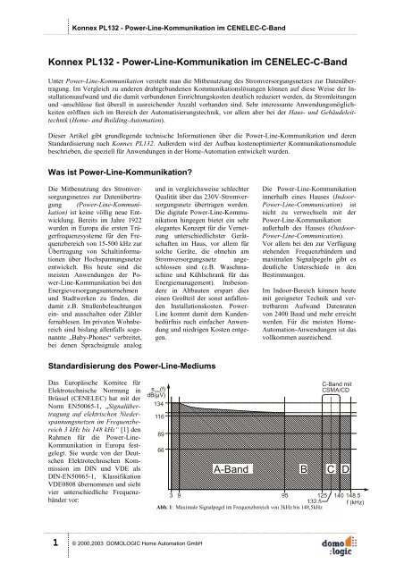 Konnex PL132 - DOMOLOGIC Home Automation GmbH