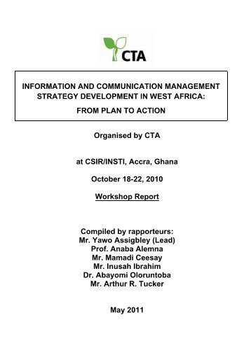 Appendix 2: Workshop Programme - ICM strategy development - CTA