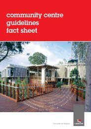 community centre guidelines fact sheet