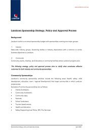 Landcom Sponsorship Strategy Policy and Approval Process