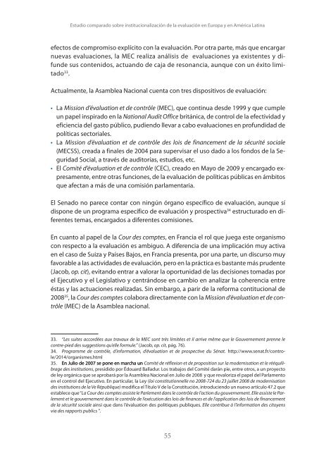 de la evaluación en Europa y en América Latina