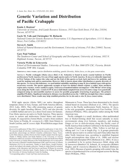 of Pacific Crabapple