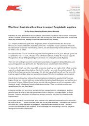 Why Kmart Australia will continue to support Bangladeshi suppliers