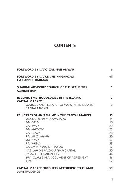 Resolutions of the Securities Commission Shariah Advisory Council