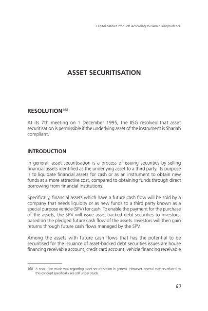 Resolutions of the Securities Commission Shariah Advisory Council