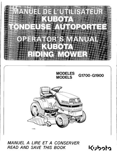 MODELES G1700-G1900 MODELS MANUEL A LIRE ET A CONSERVER READ AND SAVE THIS BOOK