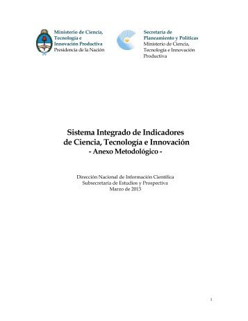 Sistema Integrado de Indicadores de Ciencia Tecnología e Innovación