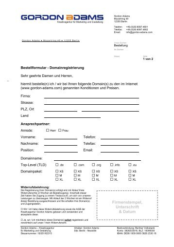 Firmenstempel Unterschrift & Datum