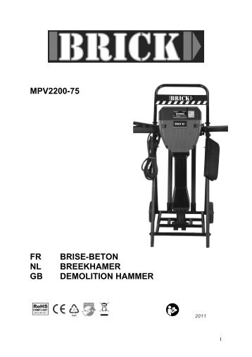 MPV2200-75 FR NL GB BRISE-BETON BREEKHAMER DEMOLITION HAMMER