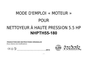 mode d'emploi Â« moteur Â» pour nettoyeur Ã  haute ... - eco-repa.com