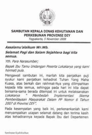 Sambutan Kepala Dinas Kehutanan dan Perkebunan ... - WG-Tenure