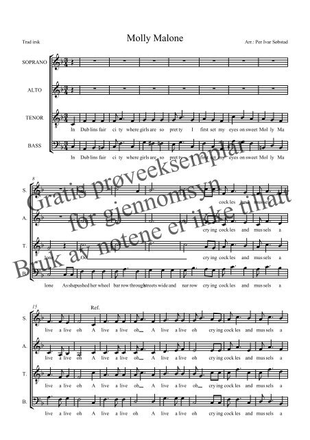 Molly Malone SATB - Korarrangementer