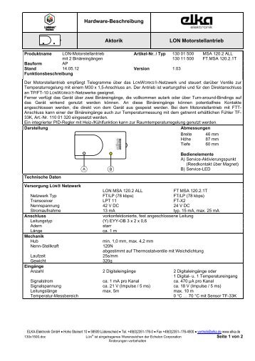 13001500_MSA_120_2ALL_TD_DE.pdf - ELKA-Elektronik GmbH