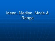 Mean Median Mode & Range