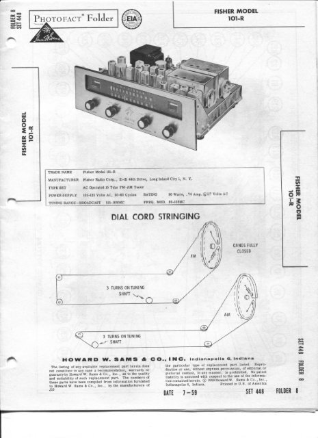 Fisher 101 R Tuner Manual & Schematics - Vintage Vacuum Audio