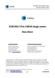 ICM105A VGA CMOS image sensor Data Sheet