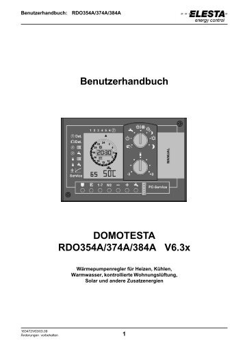 Benutzerhandbuch DOMOTESTA RDO354A/374A/384A V6.3x