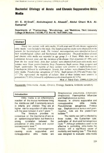 Bacterial Ctiolngy :1 Acute and thrnnic Suppurative Btitis ...