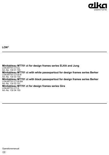 Minitableau MT701 ct for design frames series ELKA and  Jung ...