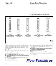 Glass Tube Flowmeter - Flow-Teknikk