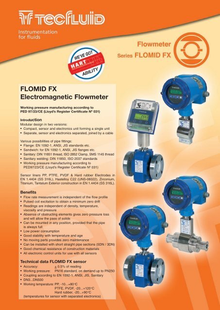 dn3 harta FLOMID FX Electromagnetic Flowmeter