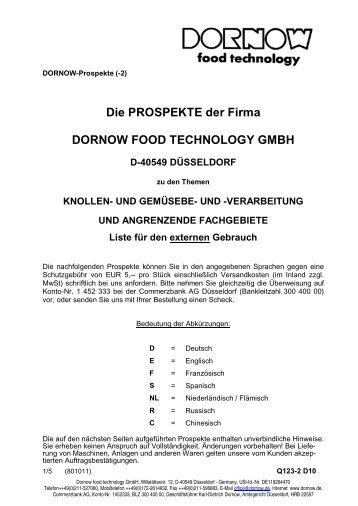 KNOLLEN- UND GEMÜSEBE - Dornow Food Technology GmbH