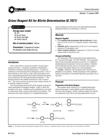 Griess Reagent Kit for Nitrite Determination