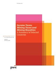 Income Taxes, Mining Taxes and Mining Royalties A ... - PwC
