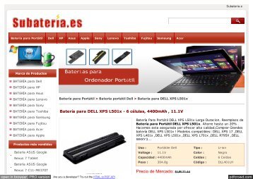 Batería para DELL XPS L501x