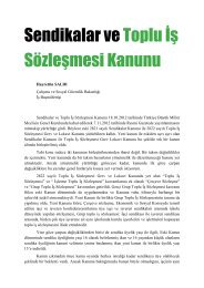 Sendikalar ve Toplu İş Sözleşmesi Kanunu