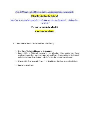 psy 240 week 8 Here is the best resource for homework help with psy 240 at rio salado community college find psy240 psy240 quiz 8 rio salado community college psy 240 - summer 2011 register now psy240 week 10 psych essaydocx. psy 240 week 8 Here is the best resource for homework help with psy 240 at rio salado community college find psy240 psy240 quiz 8 rio salado community college psy 240 - summer 2011 register now psy240 week 10 psych essaydocx.