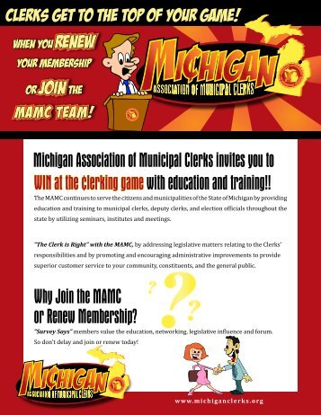 why Join the MAMC - Michigan Association of Municipal Clerks