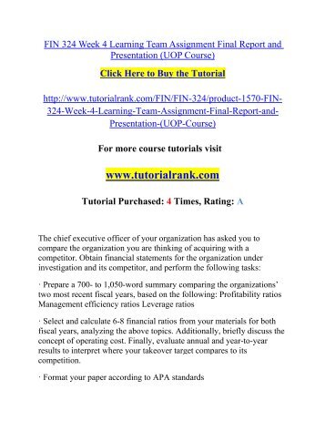 FIN 324 Week 4 Learning Team Assignment Final Report and Presentation.pdf